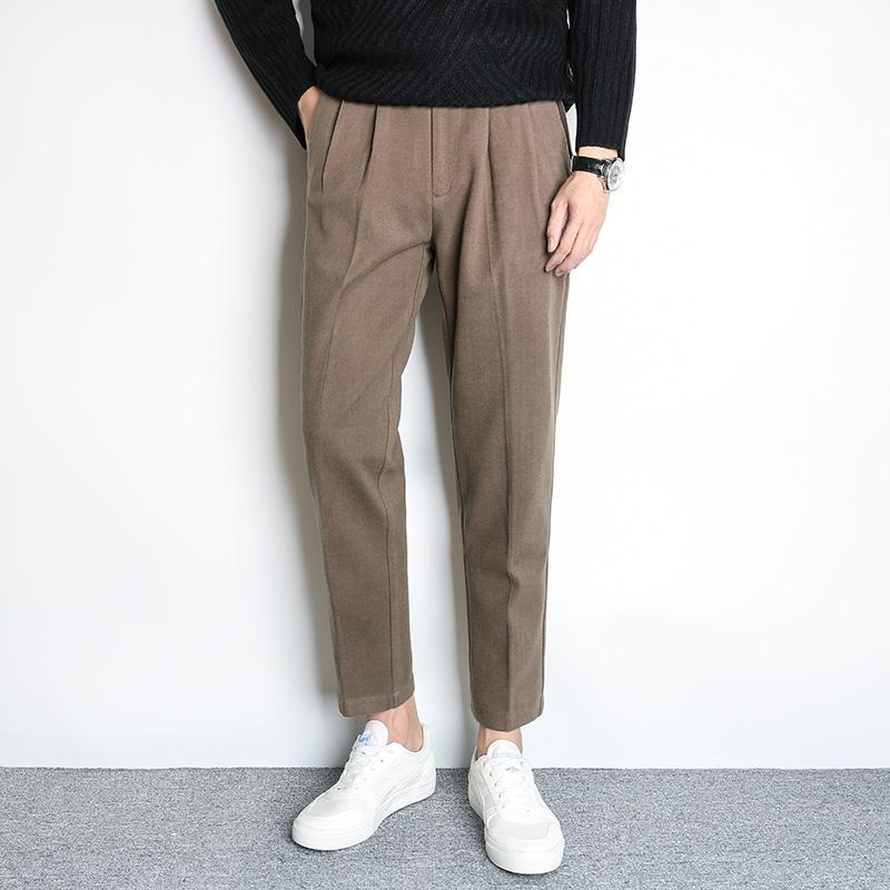 New autumn and winter woolen pants for men, loose straight trousers, casual trousers for men, Korean version, trendy, versatile, thick men's trousers