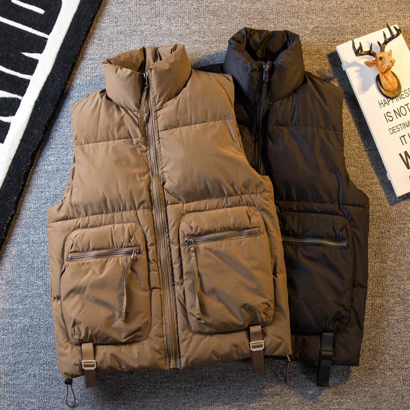 Paul trendy workwear functional style down vest men's autumn and winter trendy brand white duck vest vest vest jacket