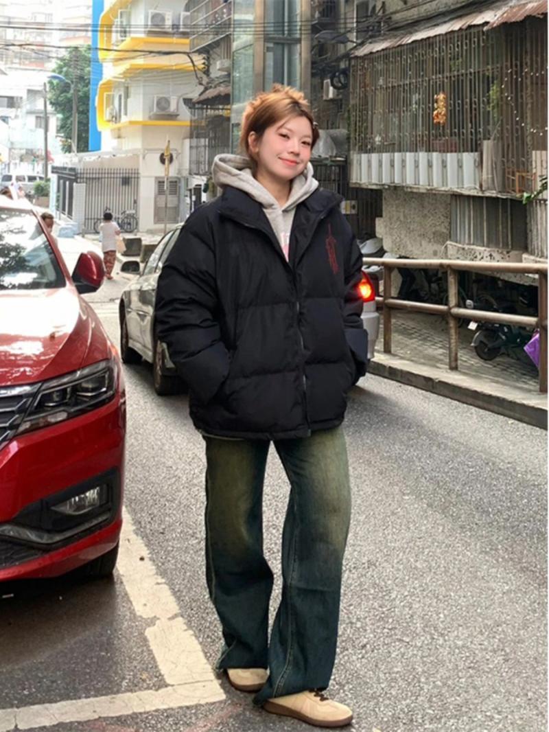 美工高腰拖地牛仔褲女2023秋冬新款垂感寬鬆直筒復古闊腿長褲子潮