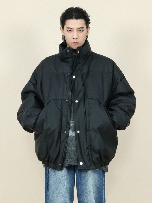 Pi Shuai style PU padded leather jacket men's trendy brand ins loose and versatile American high street thickened cotton jacket trendy brand