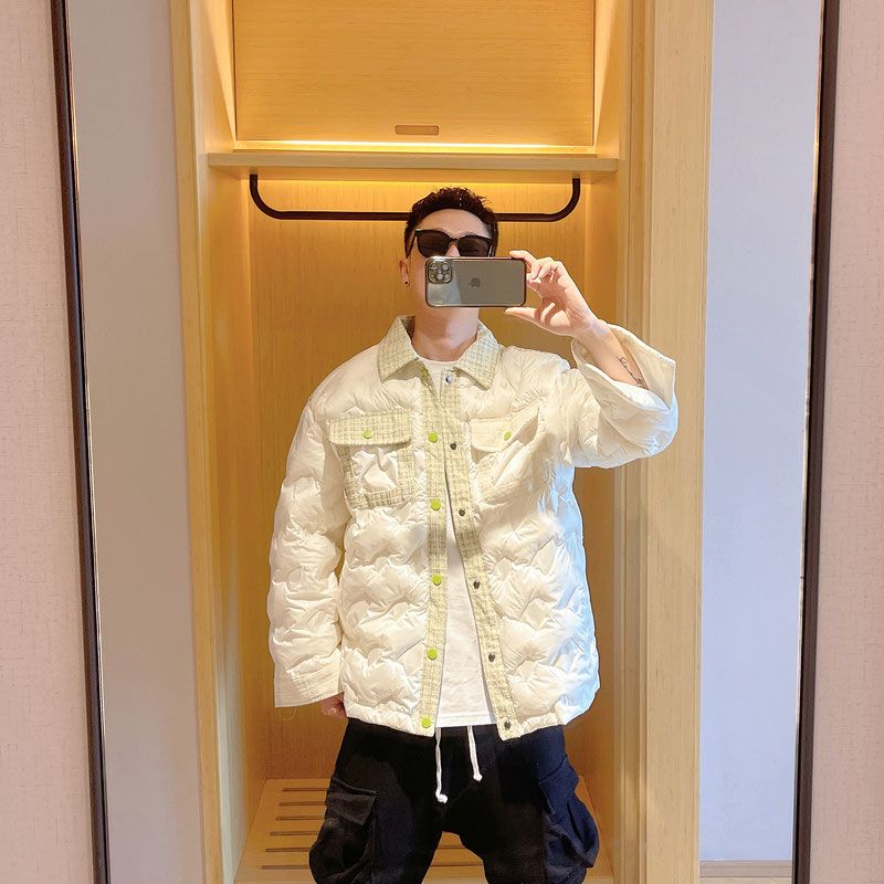Fan Zhexian's new winter high-end small fragrance shirt collar cotton coat jacket for men and women couples cotton clothing trendy brand in