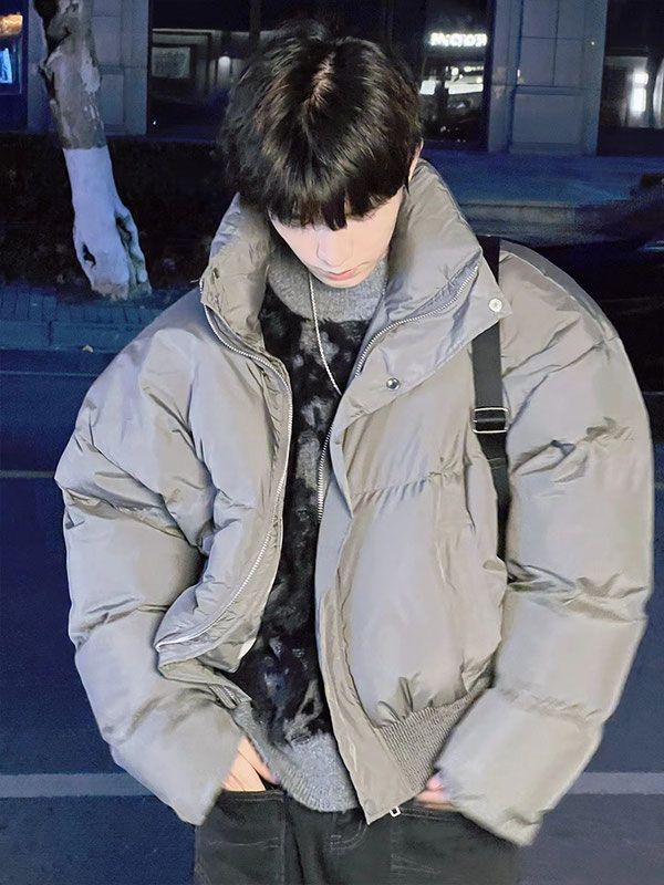New winter style American retro cotton-padded jackets, men's short thickened warm cotton-padded jackets, Korean-style bread coats, trendy brands