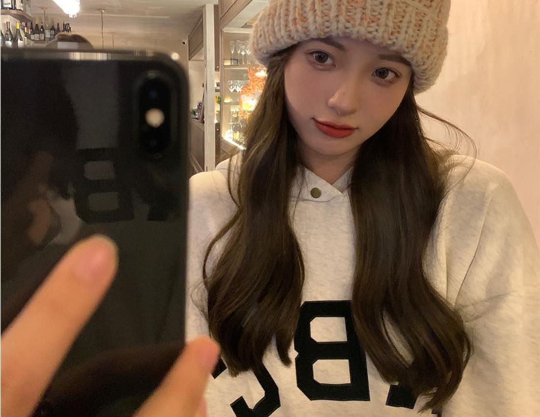 Korean version of for women in autumn winter, cute little bear ears, woolen hat with curled edges, large head_voghion.com