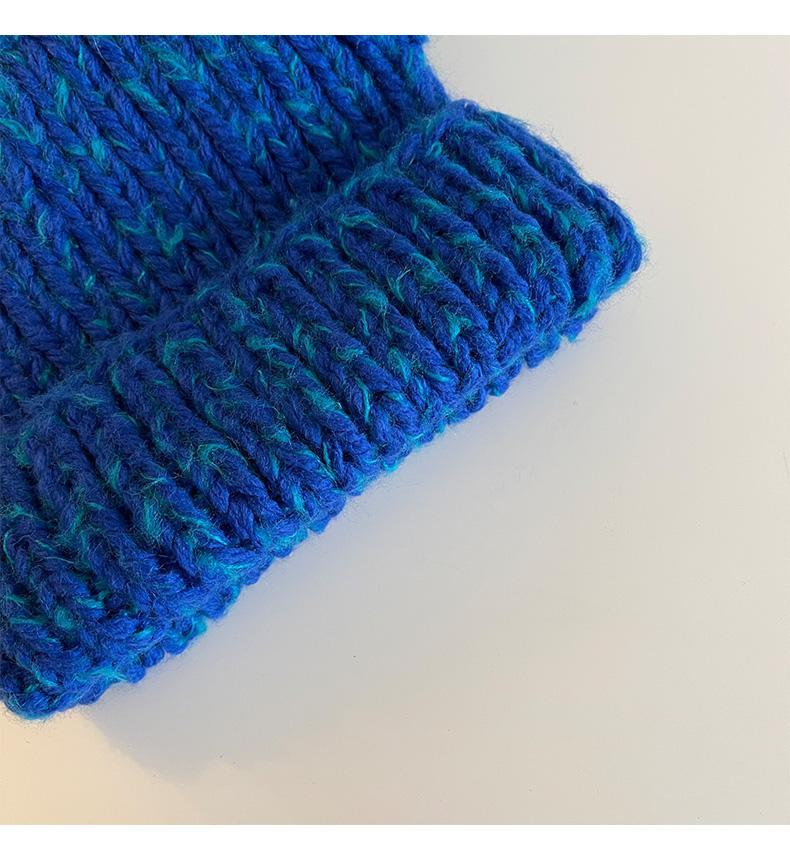 Korean version of for women in autumn winter, cute little bear ears, woolen hat with curled edges, large head_voghion.com