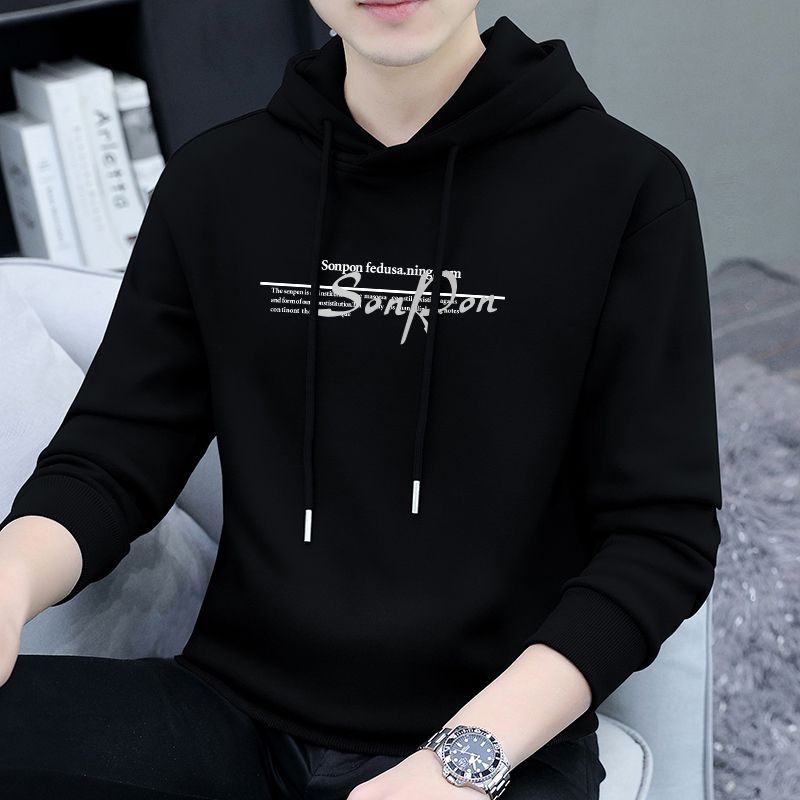 2023 new winter sweatshirt men's hooded trendy men's printed tops men's casual loose trendy tops