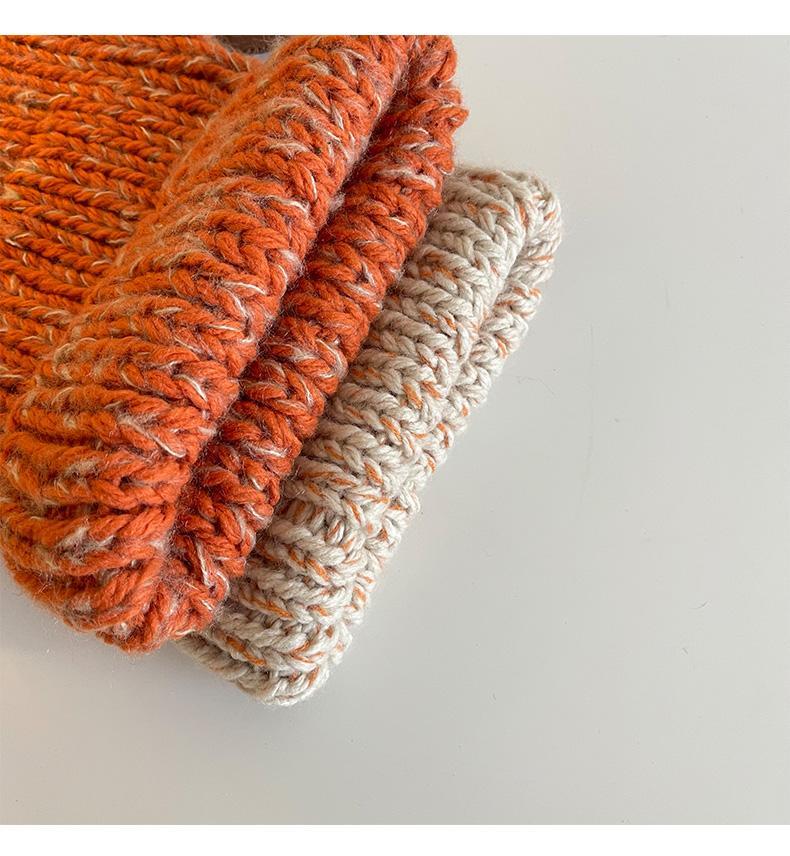 Korean version of for women in autumn winter, cute little bear ears, woolen hat with curled edges, large head_voghion.com