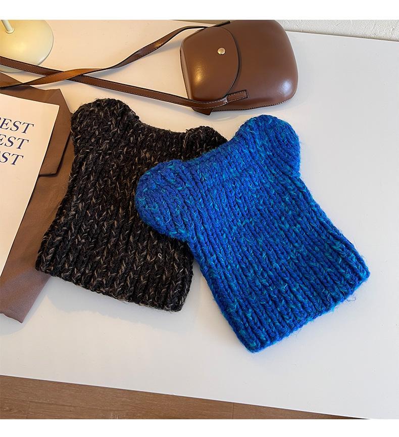 Korean version of for women in autumn winter, cute little bear ears, woolen hat with curled edges, large head_voghion.com
