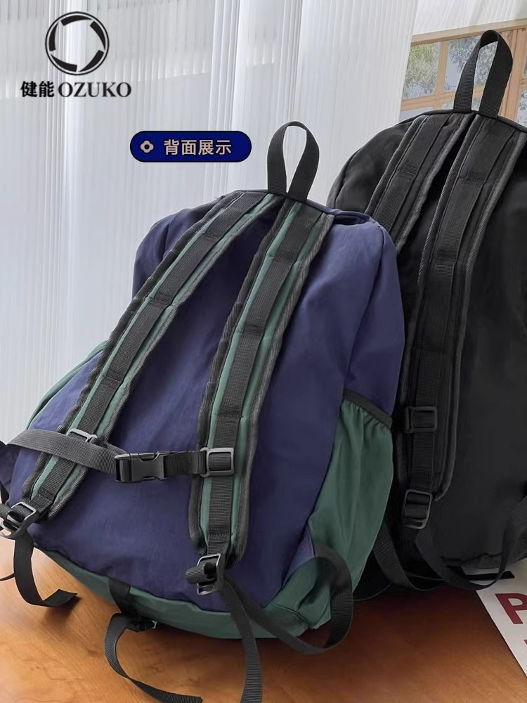 新款韩版水洗尼龙轻便大容量旅行双肩背包简约便携学生书包