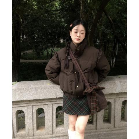 韩系宽松保暖面包服女冬季时尚新款设计感小众宽松休闲百搭棉服潮