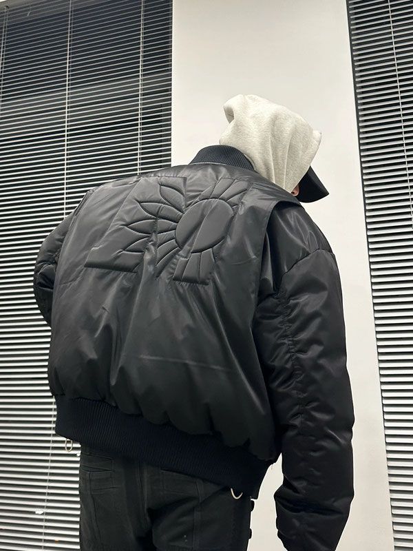黑線棒球服美式保暖寬鬆棉服MA1飛行員夾克外套潮流高級感冬