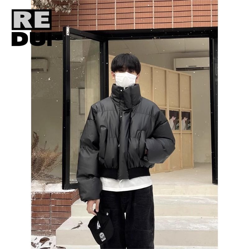 冬季美式簡約加厚棉服高級棉衣短款立領麵包休閒外套男女保暖寬鬆