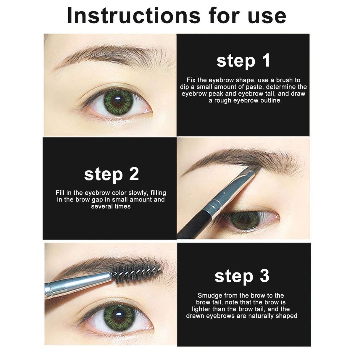 Eyebrow gel is waterproof, quick drying, fading, non smudging, and smooth to create a three-dimensional natural wild_voghion.com