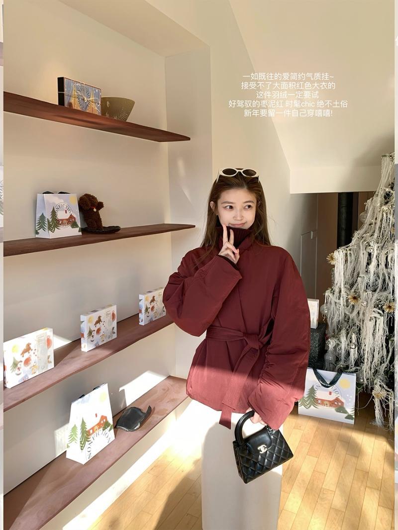 氣質時髦紅色棉服女冬季時尚新款高級感洋氣寬鬆休閒百搭棉服ins