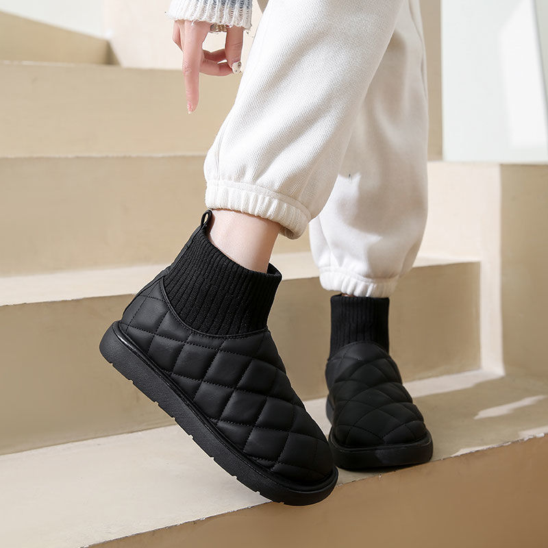 雪地靴女2023年新款时尚厚底冬季加绒加厚外穿防滑保暖东北大棉鞋