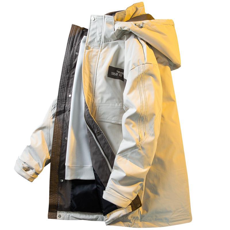 Paul trendy winter mountaineering workwear down jacket men's medium-length couple style trendy outdoor windproof warm jacket
