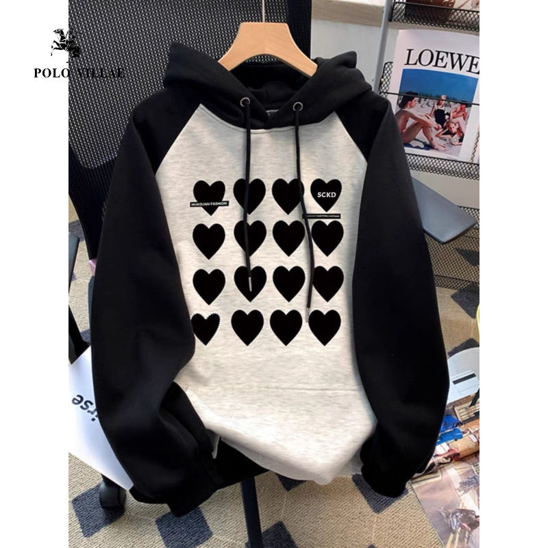 純棉重磅銀狐絨插肩袖連帽衛衣男女情侶秋冬新款小眾設計寬鬆外套