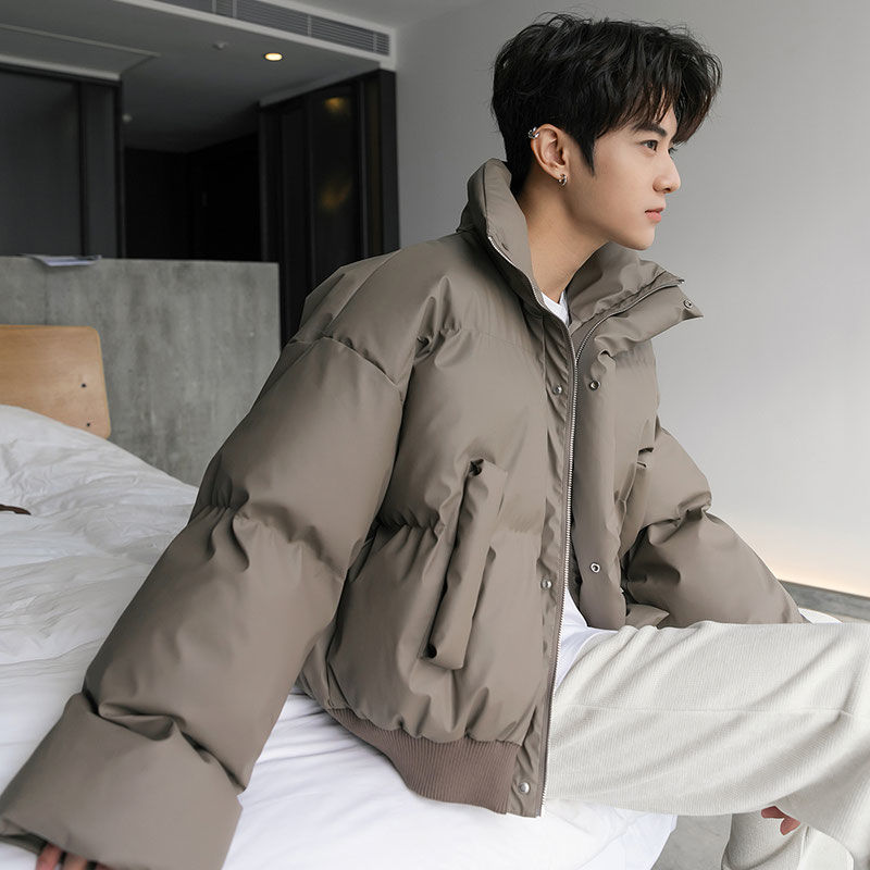 男装韩系潮流秋冬季短款设计感潮牌棉衣小众高级感男士棉服外套