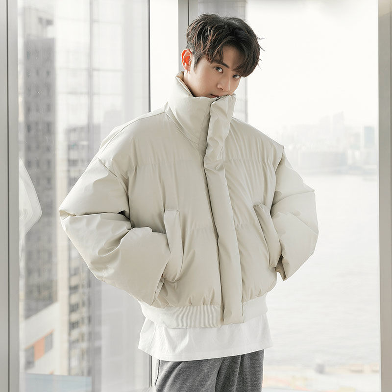 男装韩系潮流秋冬季短款设计感潮牌棉衣小众高级感男士棉服外套