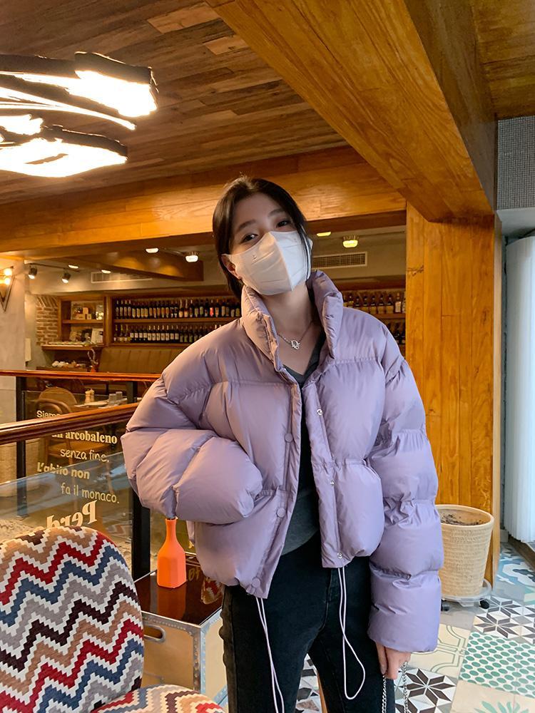 時尚立領短款棉服冬季時尚新款小個子寬鬆休閒百搭保暖麵包服外套