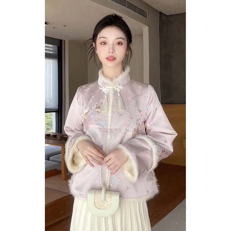 新中式棉襖甜妹新中式棉服國風女冬季2023新款防寒高級感外套外穿