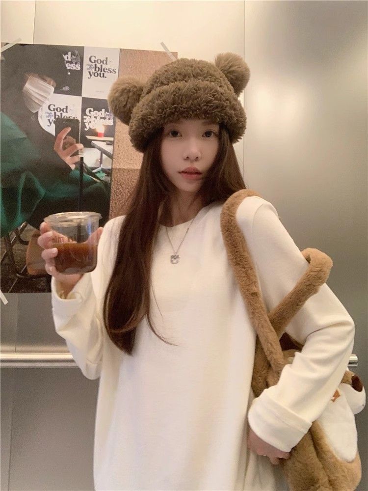 100%純棉純色秋裝新款韓版學生寬鬆長袖t恤女ins體恤衫上衣韓版