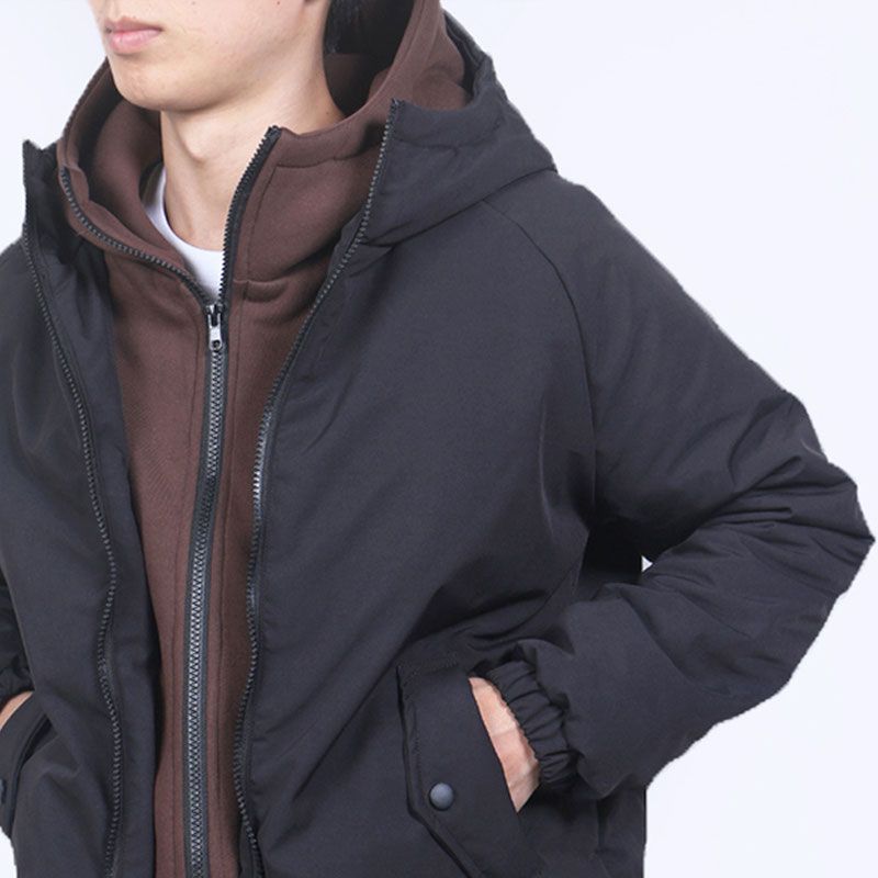 Autumn and winter short Hong Kong style cotton coat men's winter thickened cotton coat trendy brand ins hooded fake two-piece coat Japanese cotton coat