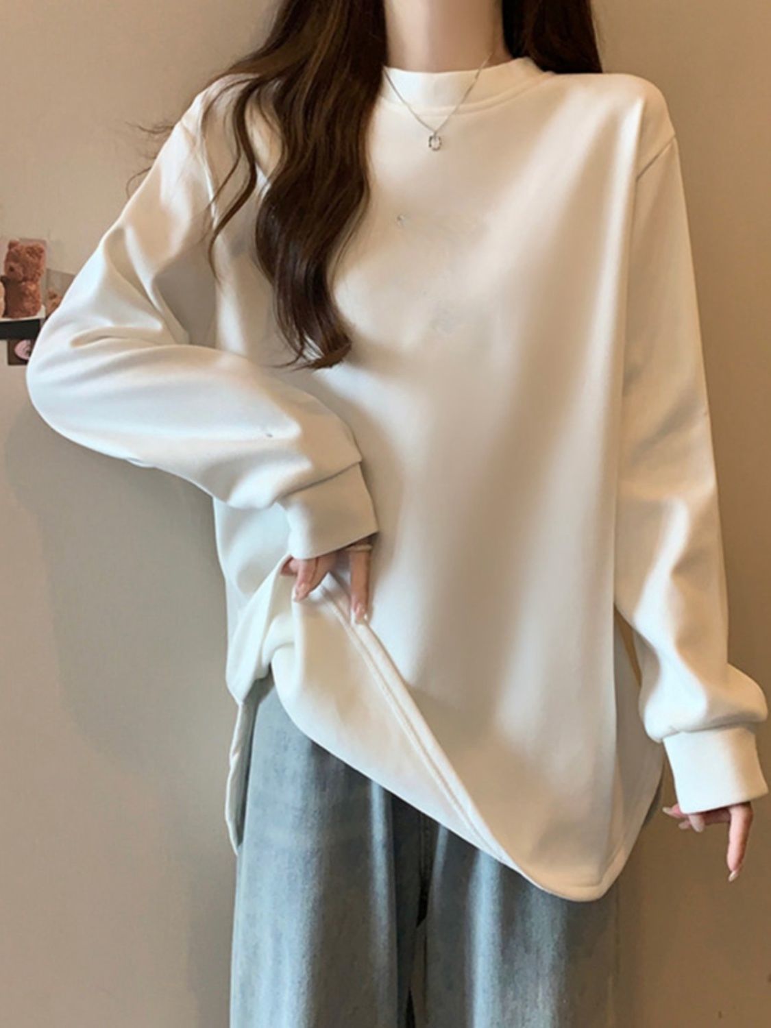 長袖上衣女2023新款秋冬季胖MM炸街特大碼寬鬆小個子加厚加絨T恤