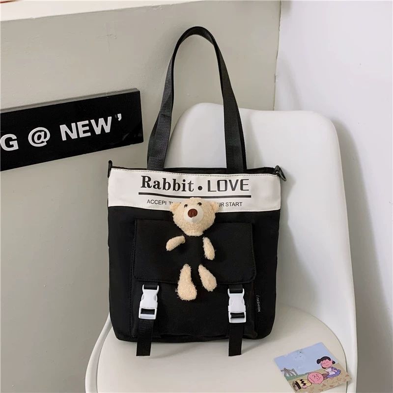 2023 New Forest Large Capacity Tote Bag Student Letter Shoulder Bag Handbag Casual Campus Student School Bag