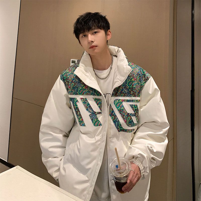 2023 New American PU Leather Cotton Clothes Boys Winter Jackets Handsome High-end Casual Cotton Clothes Jackets Trendy Brand Winter Clothes