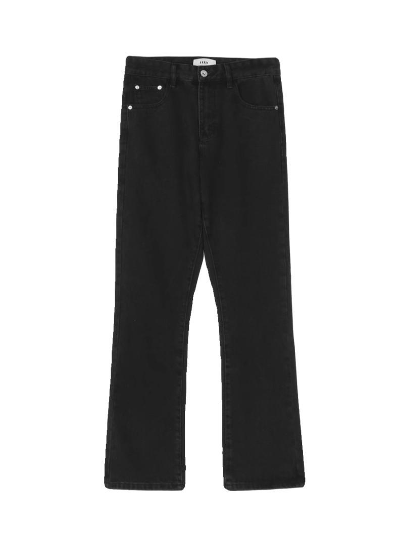 American high street basic washed black bootcut jeans solid color casual versatile Cleanfit trousers trendy brand men