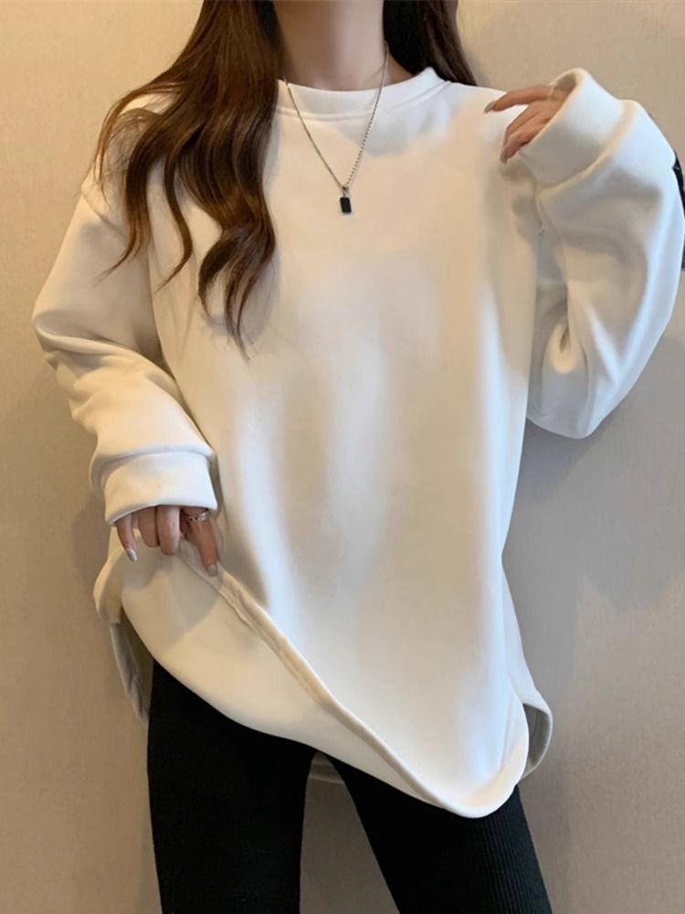 德絨保暖磨毛打底衫女秋冬季ins設計感內搭中長款寬鬆上衣長袖T恤