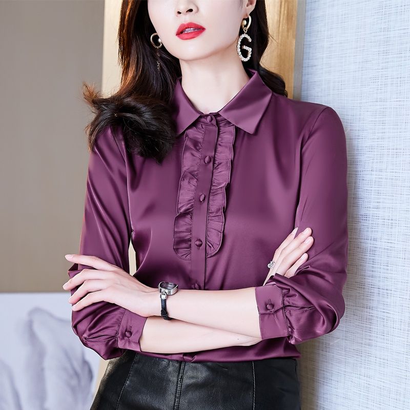 2024年春季新款長袖上衣時尚氣質設計感小眾減齡百搭高檔襯衫女潮