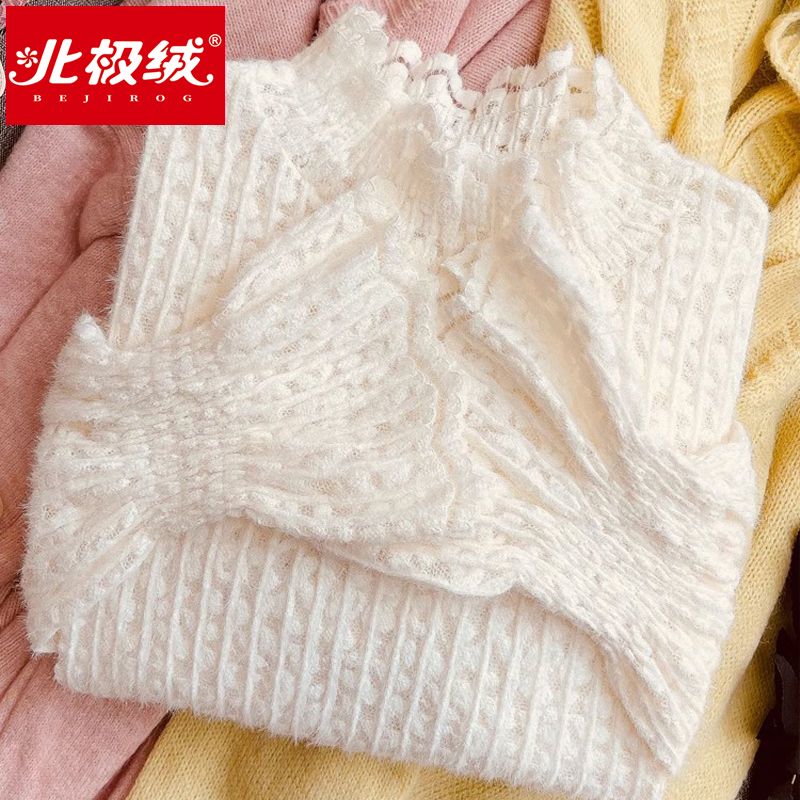 半高領甜美蕾絲打底衫女秋冬新款毛衣內搭洋氣時尚小衫網紗上衣潮