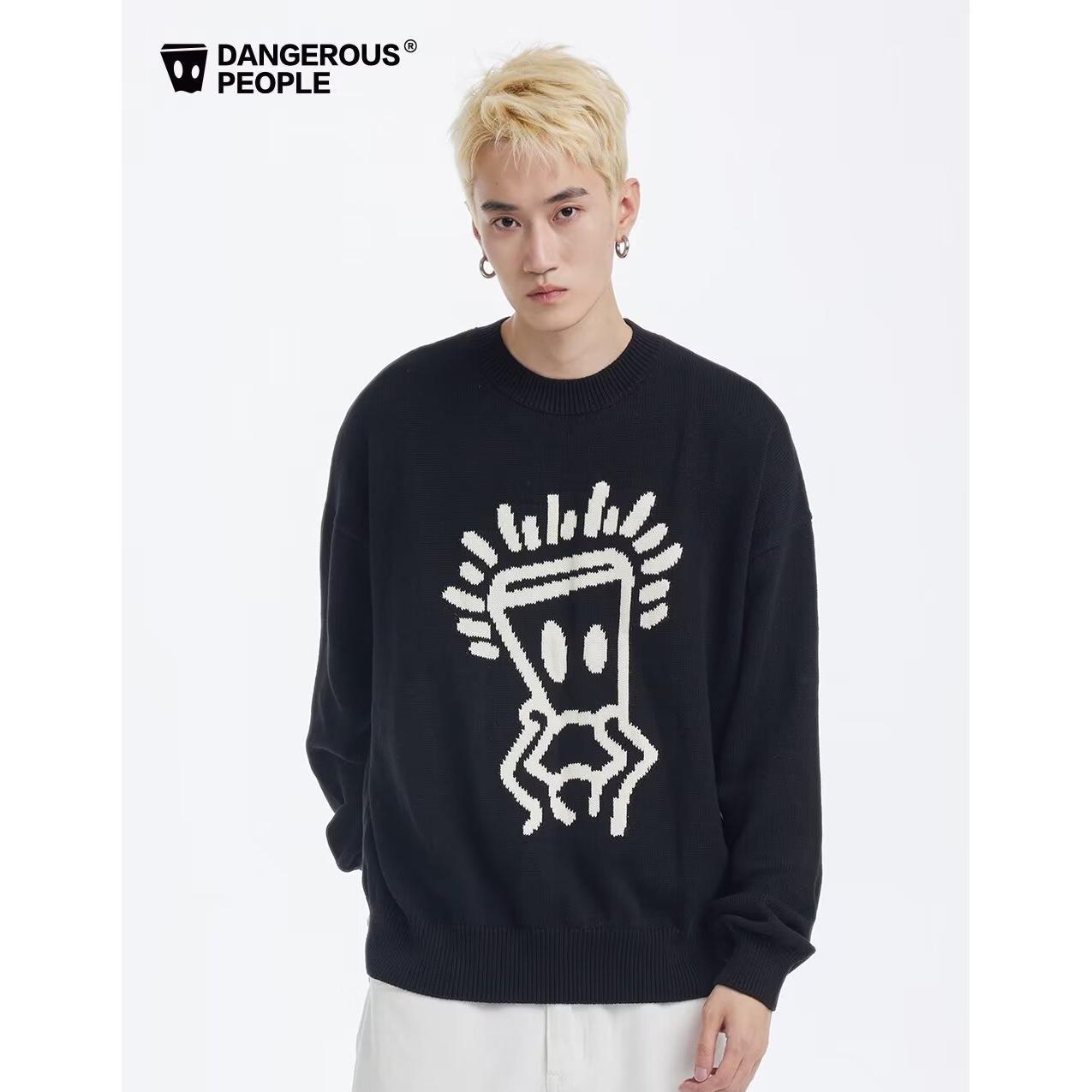 Joker Xue's same style paper bag sweater for men and women, trendy brand soft and waxy autumn and winter lazy style loose ins versatile sweater