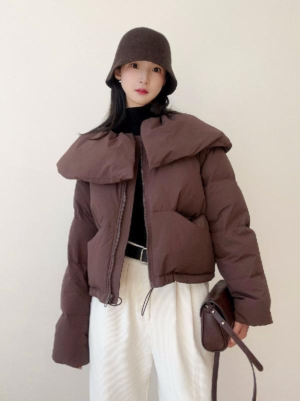 時尚娃娃領棉服女冬季新款小眾設計款加厚保暖輕麵包服外套ins潮