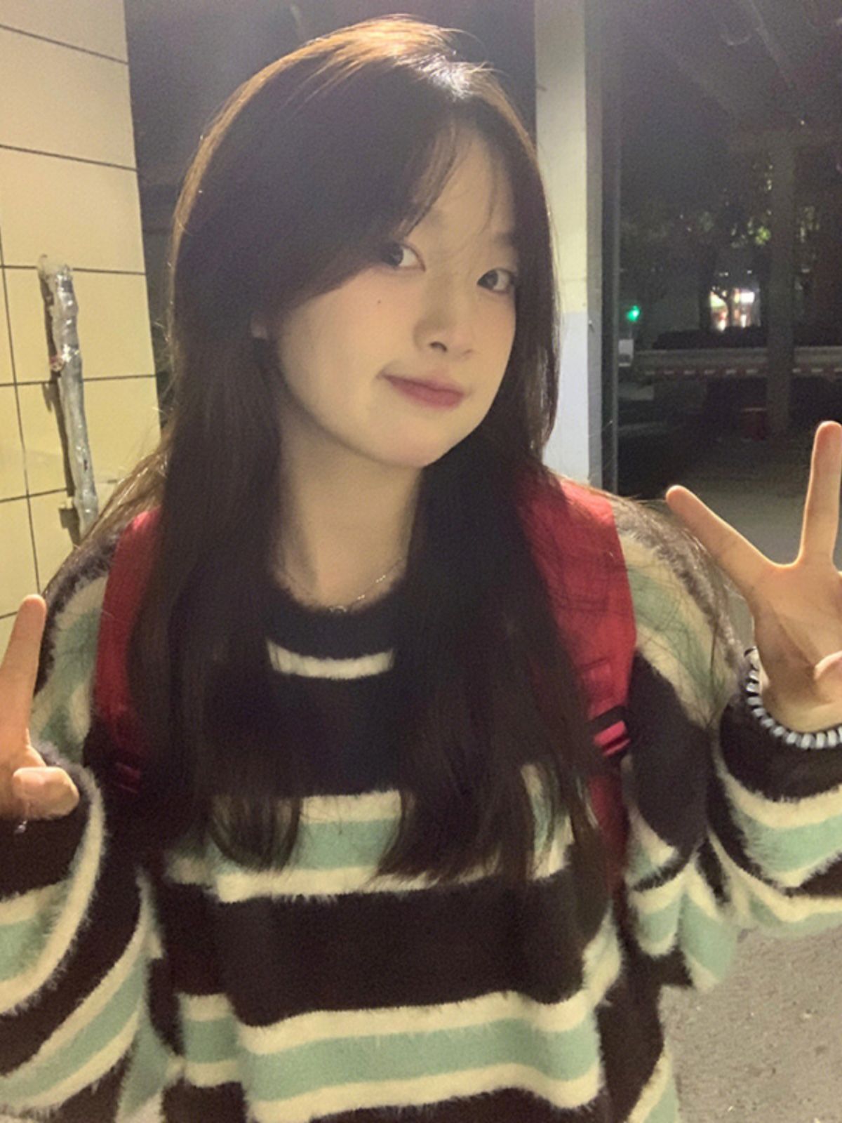 潮牌慵懶風毛衣女秋冬季新款設計感小眾長袖條紋撞色上衣in潮