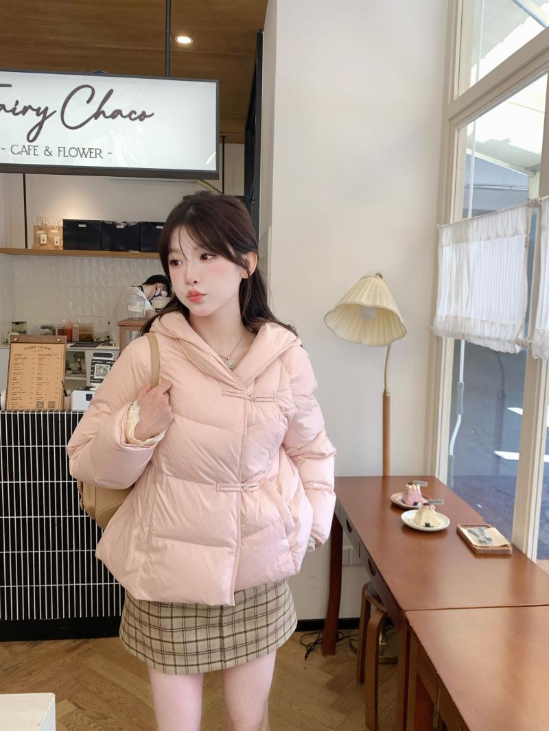 甜美小眾新中式粉色棉服女秋冬時尚新款設計感寬鬆休閒百搭棉服潮