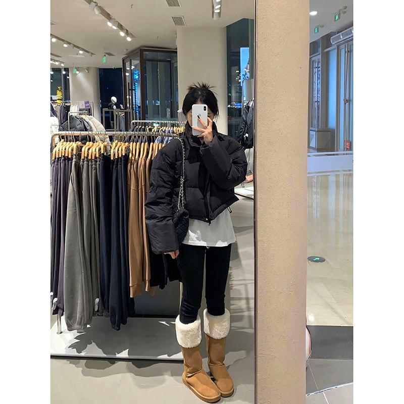 時尚保暖黑色棉服女2023冬季新款小個子寬鬆休閒百搭麵包服ins潮