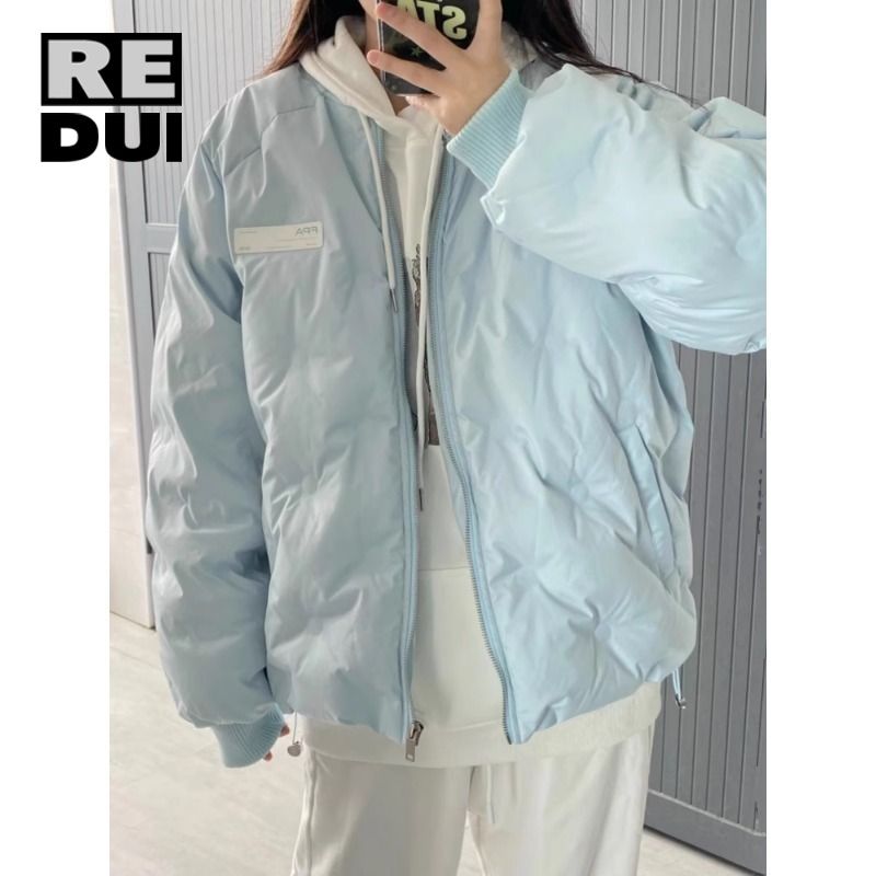 美式棉服女外套加厚冬季韓系版寬鬆設計感高級日系壓印棉衣麵包服