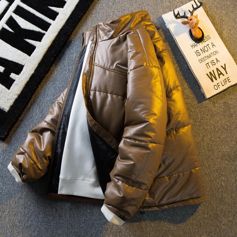Paul's trendy cleanfit thickened PU leather cotton jacket men's autumn and winter American loose bread coat windproof cotton-padded jacket