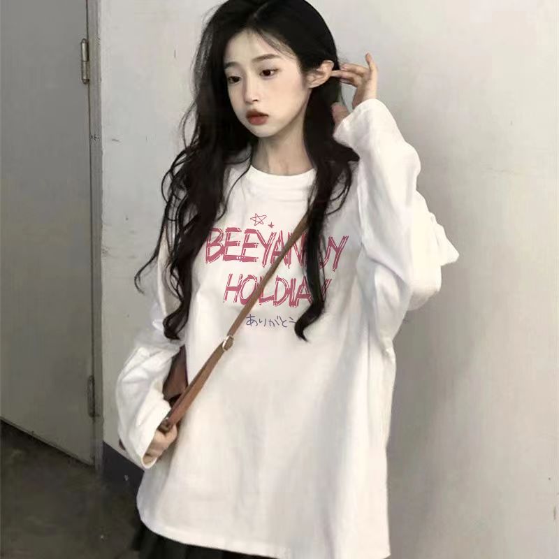 春秋季新款長袖t恤女學生韓版寬鬆女裝ins時尚內搭打底衫上衣服潮