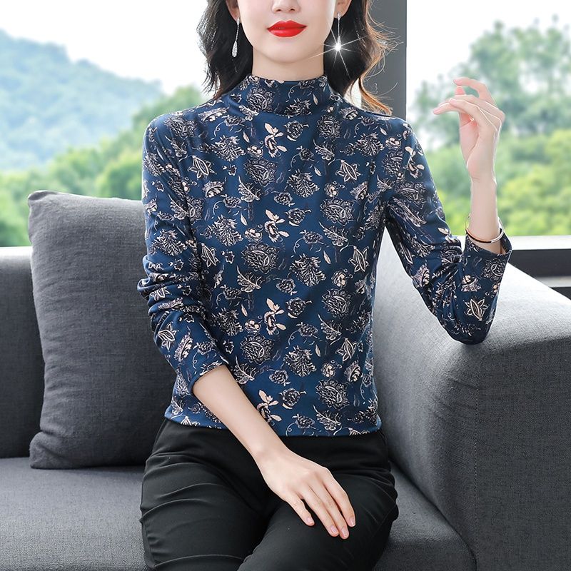 半高領打底衫女春秋裝2024年新款女人味上衣秋冬顯瘦百搭長袖T恤