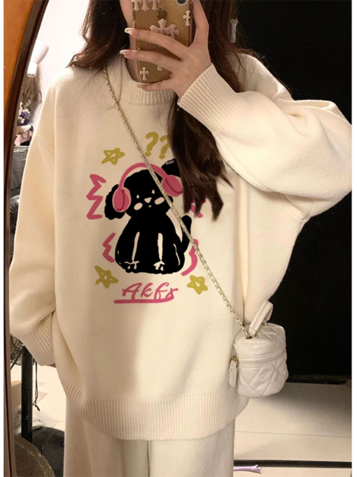 奶fufu軟糯慵懶風毛衣女秋冬新款高級感潮牌美式復古小眾上衣