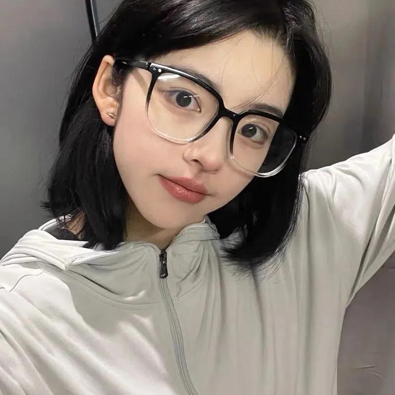 韩版黑框近视眼镜女可配有度数超轻大框素颜神器方圆脸显瘦平光镜