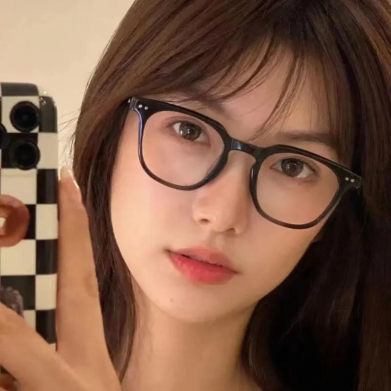 韩版黑框近视眼镜女可配有度数超轻大框素颜神器方圆脸显瘦平光镜