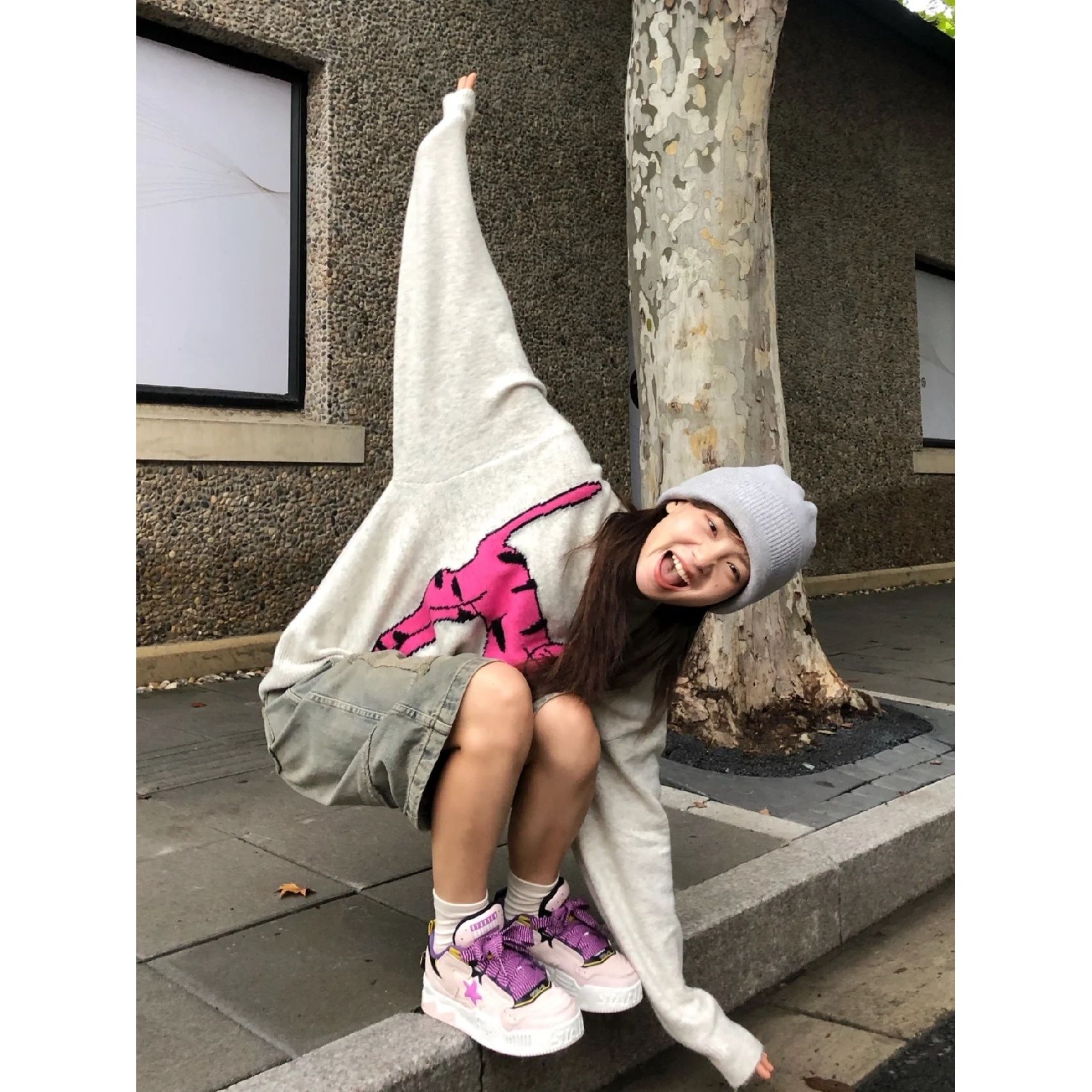 小眾慵懶風毛衣女秋冬oversize設計感套頭針織衫寬鬆美式外穿上衣