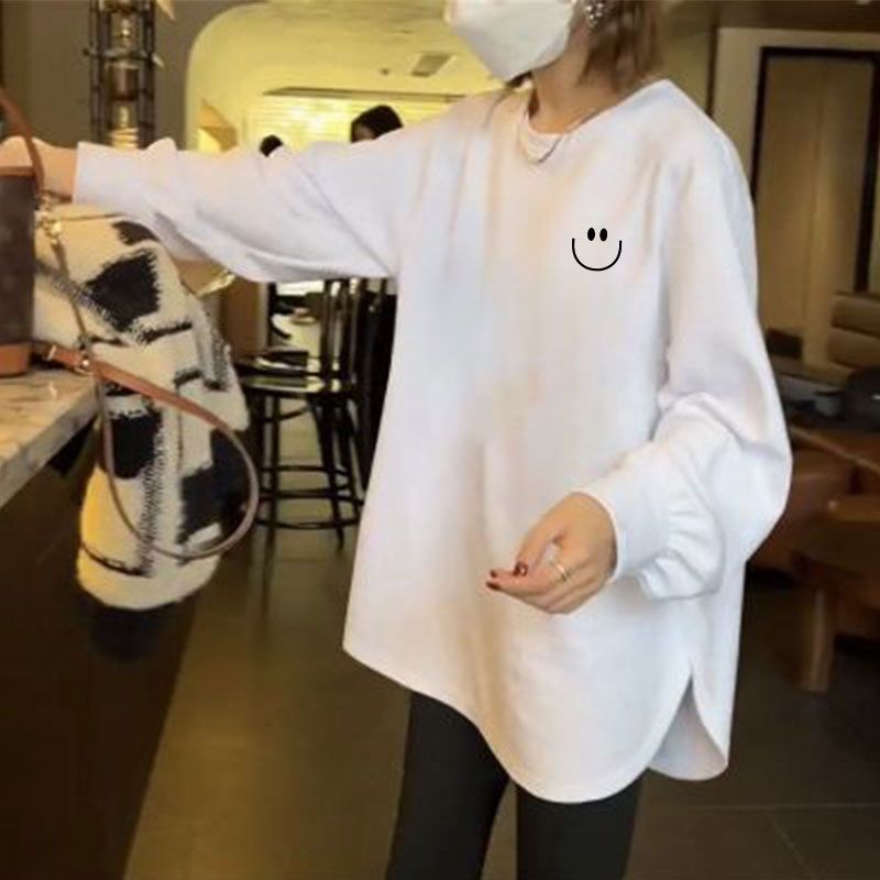 Mid-length German velvet bottoming shirt for women in autumn and winter, western style plus velvet inner, long-sleeved T-shirt layered with thickened white top