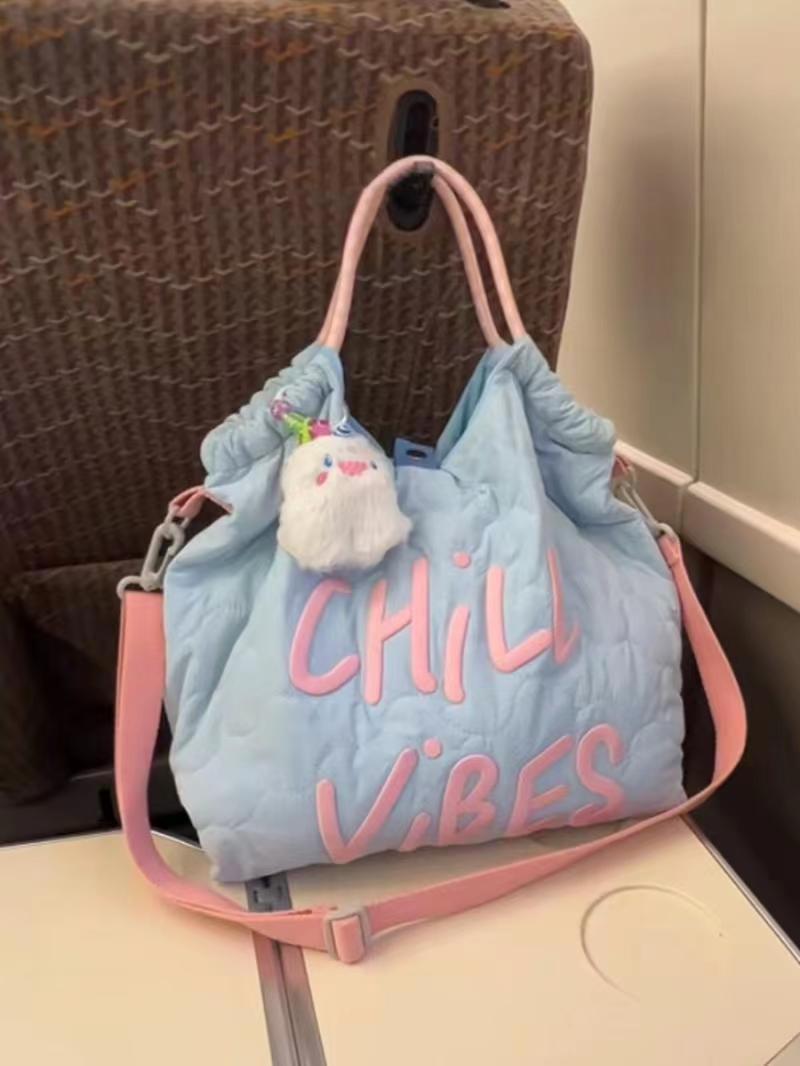Korean large-capacity commuter canvas bag 2023 new girl fresh tote bag simple personality single shoulder crossbody bag