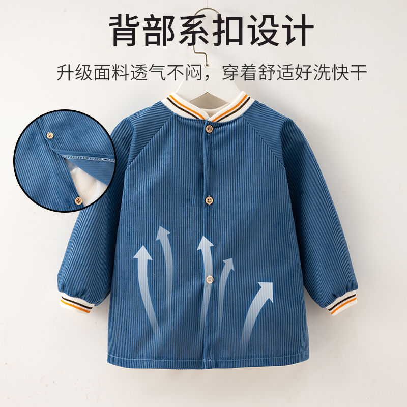 儿童羽绒服防脏罩衣套棉袄秋冬罩衣女宝外出服幼儿园防水吃饭围兜