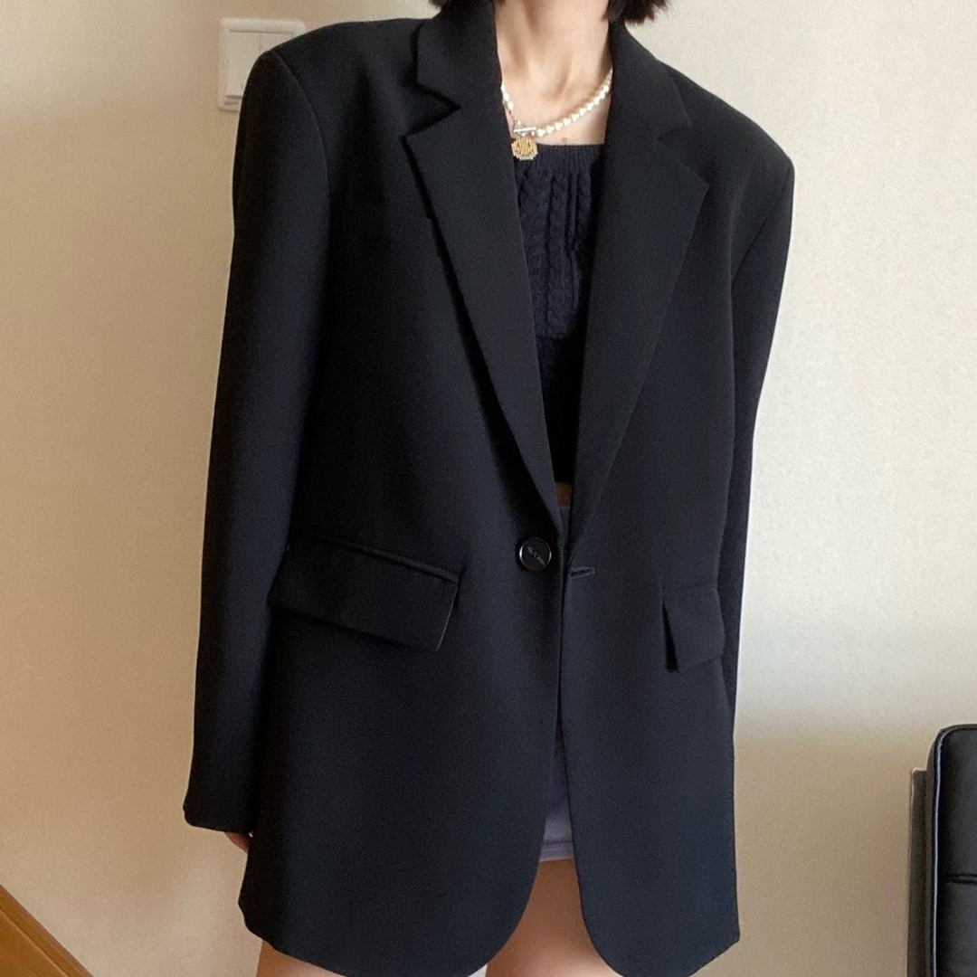 新款西裝外套女春秋2024韓版直筒休閒寬鬆時尚氣質顯瘦小西服上衣